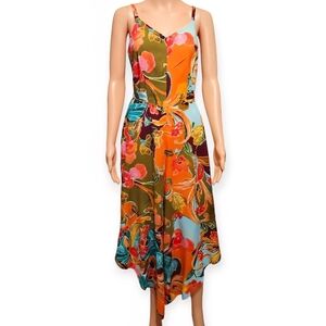 Vibrant Asymmetrical Floral Dress